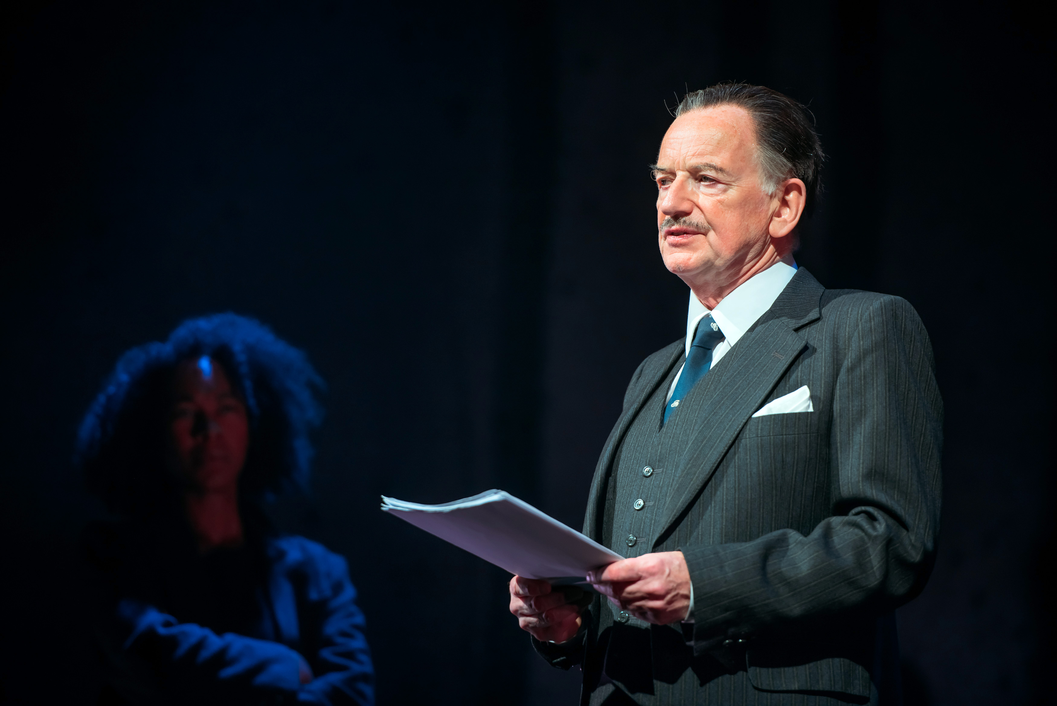 Amelia Donkor as Rose &amp; Ian McDiarmid as Enoch Powell_credit Mihaela Bodlovic