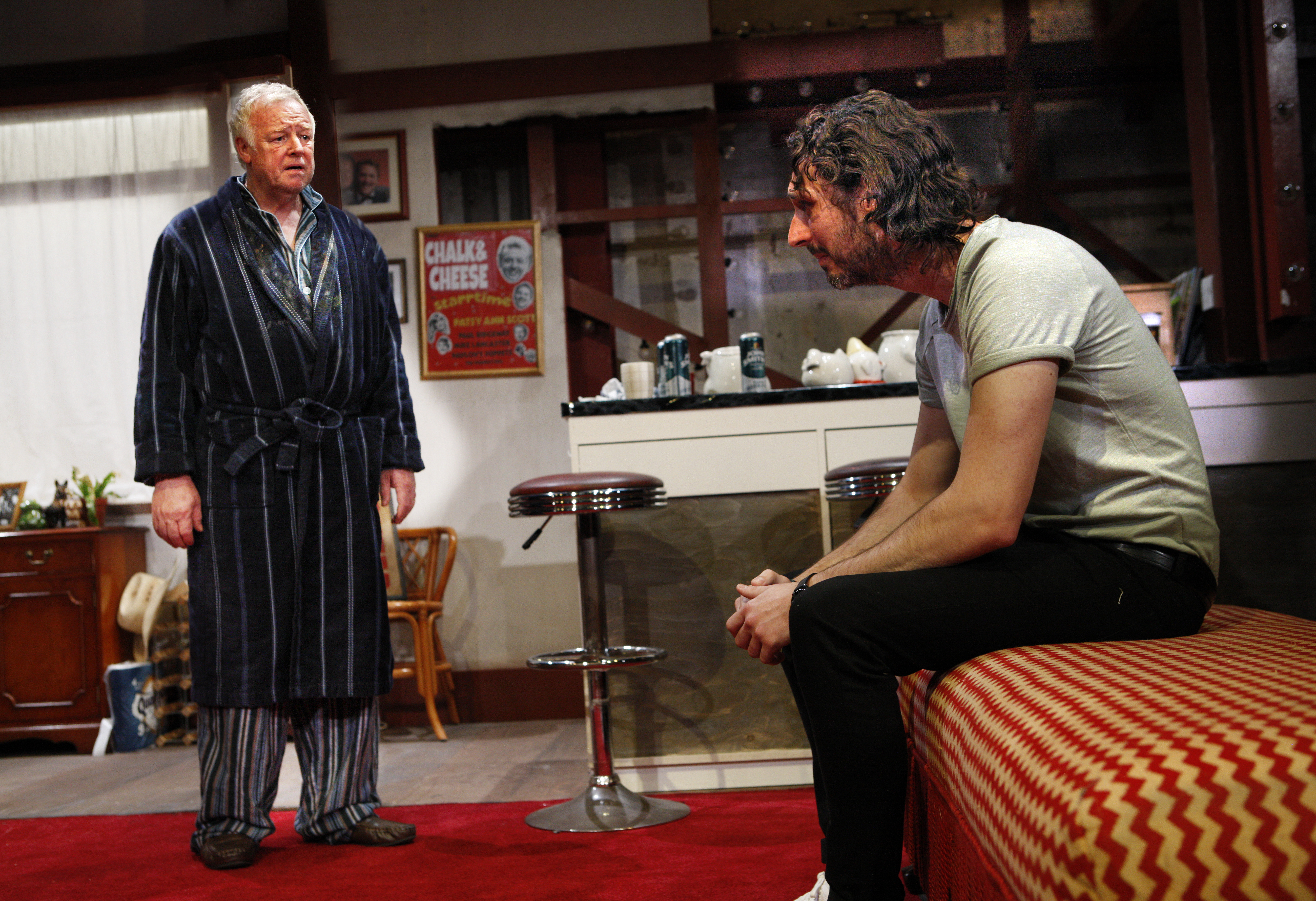 Les Dennis &amp; Blake Harrison (l-r) in End of the Pier at Park Theatre. Photo by Simon Annand 0216