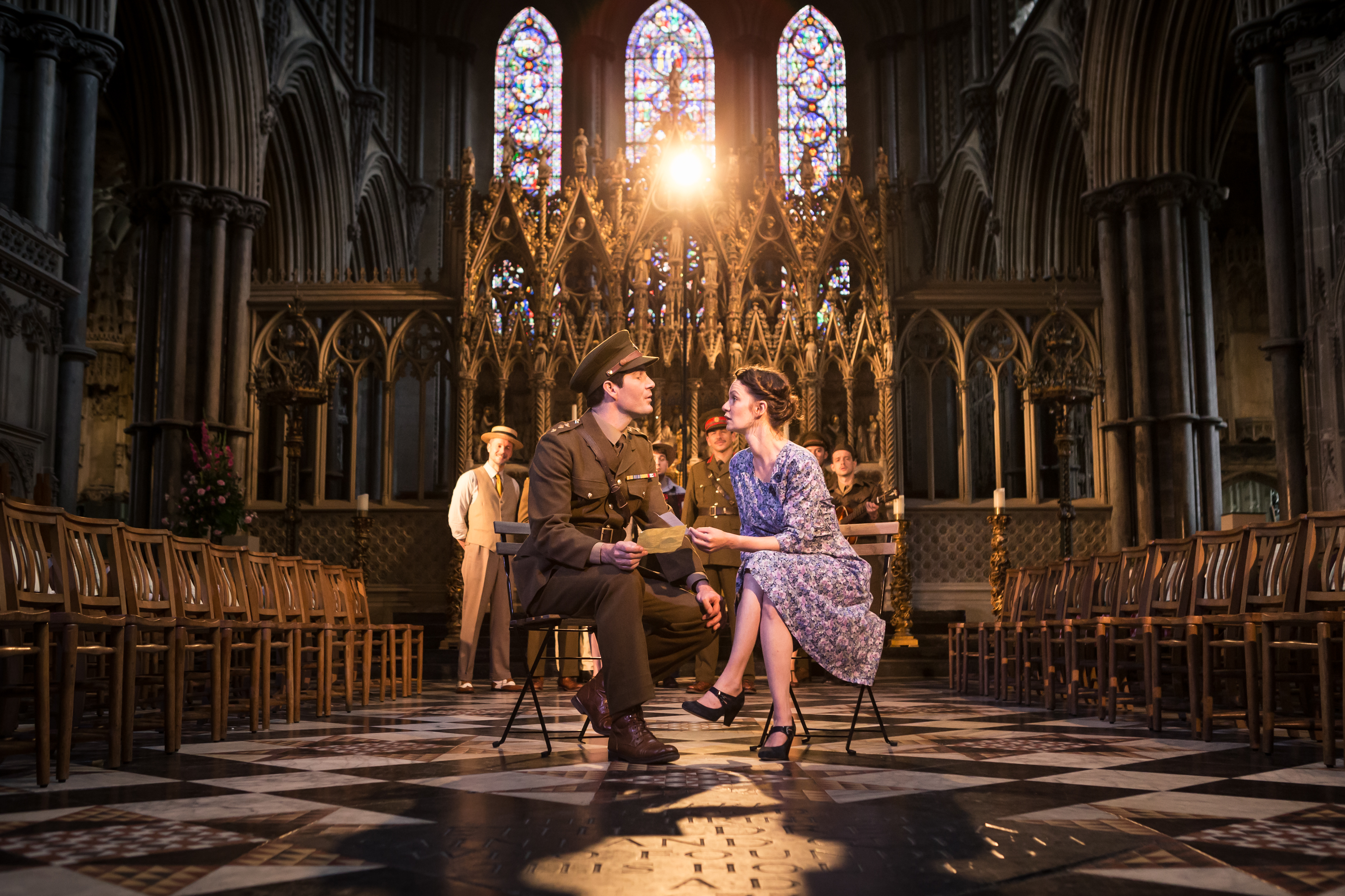 Nicholas Osmond as Benedick, Chiraz Aich as Beatrice (2) – Photo Scott Rylander