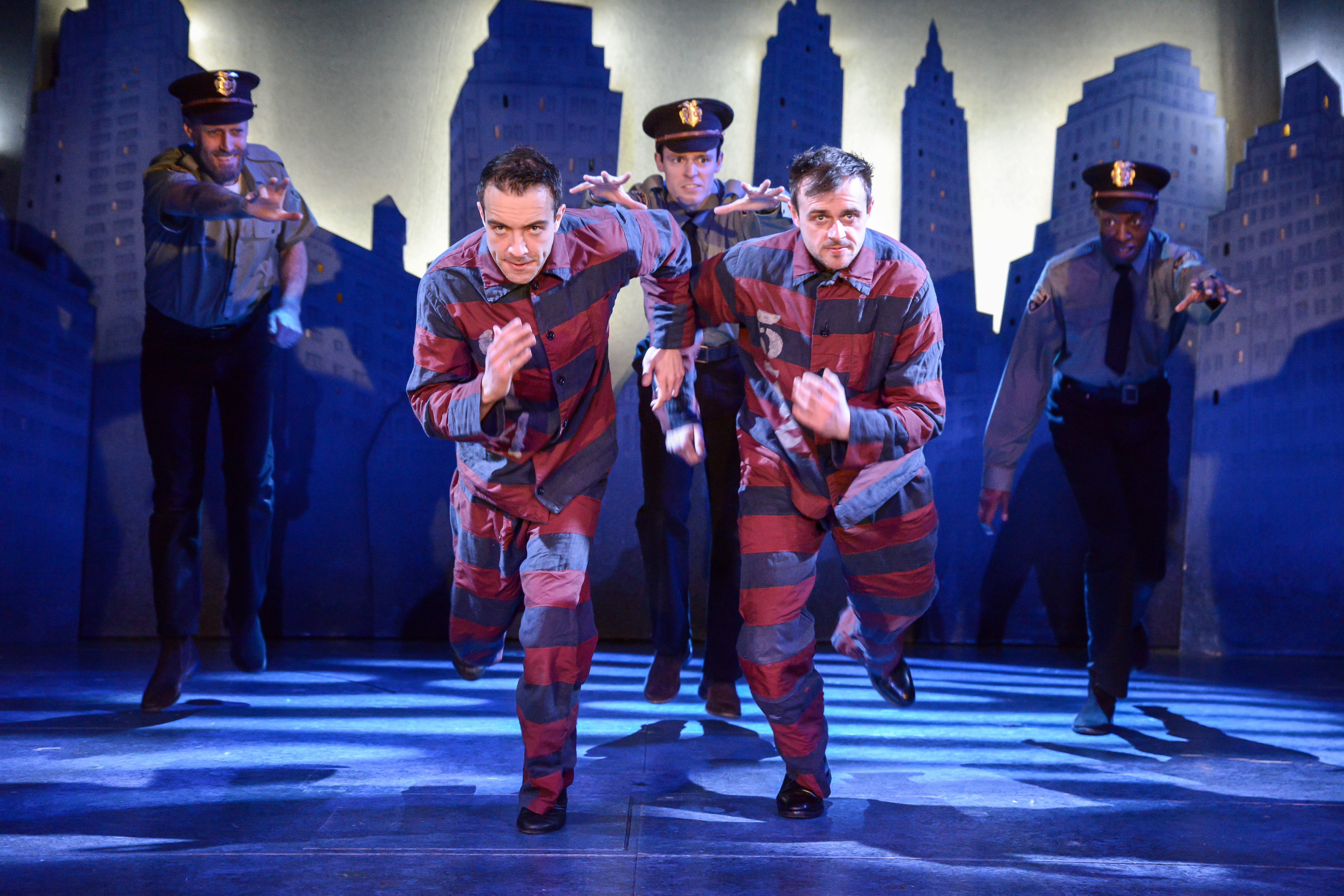 Jack Baldwin (Officer Shuck), Gareth Tempest (Mitch Ruscitti) , Finlay Paul, Chris Leask (Everyone else) and Jean-Luke Worrell (Warren Slax) - (c) Robert Day